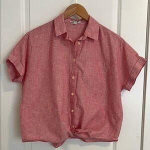 Madewell Women's Pink Button-Up Blouse